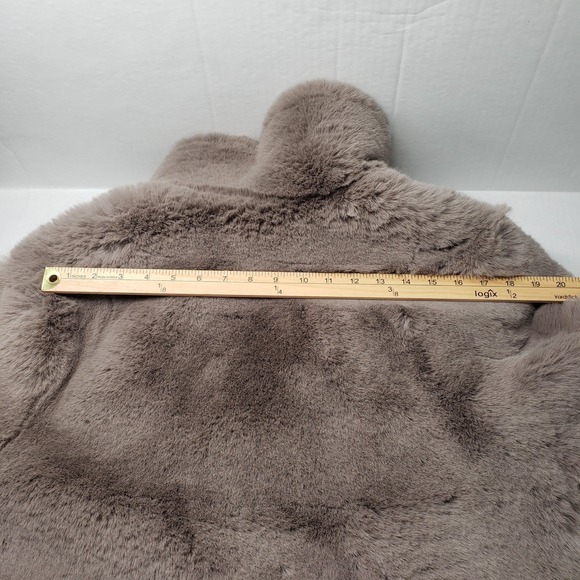 HM Fuzzy Faux Fur Long Coat Womens Large Party Gray Statement Oversized Jacket - Picture 8 of 16